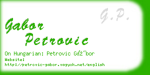gabor petrovic business card